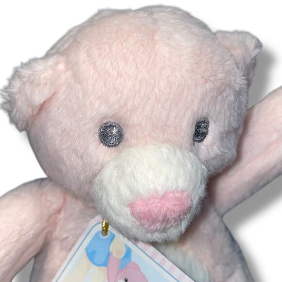 Aurora Baby Quizzies Plush Bear Rattle Stuffed Animal Embroidered Eyes 6" Gift - Picture 3 of 10